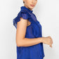 Short Sleeve Ruffle Shadow Top