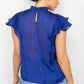 Short Sleeve Ruffle Shadow Top