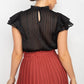 Short Sleeve Ruffle Shadow Top