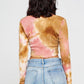 Long Sleeve Tie Dye Crop Top