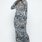 Mock Neck Long Sleeve Thumb In Top With Tube Top Long Dress Set