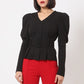 Puff Shoulder Buckle Belt Jacket