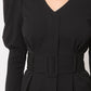 Puff Shoulder Buckle Belt Jacket