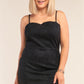 Plus Size Suede Sleeveless Fitted Square Neck Mini Dress