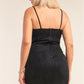 Plus Size Suede Sleeveless Fitted Square Neck Mini Dress