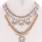 Chunky Antique Stone Boho Bohemian Statement Necklace Earring Set