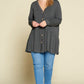 Plus Size Solid Heavy Rayon Modal Jersey Faux Button Up
