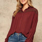 A Crinkled Woven Shirt Featuring Basic Collar