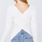 V-neck Eyelet Strap Back Sweater