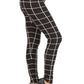 Plaid High Waisted Leggings With Elastic Waist And Skinny Fit