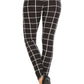 Plaid High Waisted Leggings With Elastic Waist And Skinny Fit