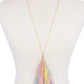 Metallic Stars Tulle Tassel Necklace