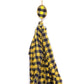 Checkered Pattern Fabric Tassel Necklace