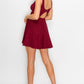 V-neck Back Cutout Skater Dress