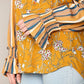 Print Mixed Peasant Smocked Top