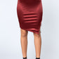 Jewel Strap Satin Midi Skirt