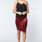 Jewel Strap Satin Midi Skirt