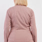 Plus Checkered Houndstooth Pattern Front Zipper Closure Jacket