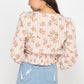 Floral Shadow Stripe V-neck Top