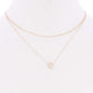 2 Layered Glass Bead Round Pendant Necklace