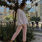 Red & White Striped High Waist Scalloped Hem Summer Capri Pants