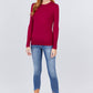 Crew Neck Sweater W/rivet Button