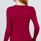 Crew Neck Sweater W/rivet Button
