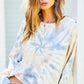Round Neck Oversize Fit Crop Tie-dye French Terry Pullover