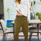 Waist Elastic Band Adjustable Waist Strap Side Pocket Straight French Terry Solid Pants