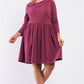 Plus Pleated Preppy Fit & Flare Long Sleeve Asymmetrical Peter Pan Collar Mini Dress