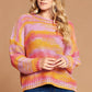 Multi-color Thread Striped Knit Sweater