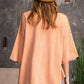 3/4 Slvs Mineral Washed Terry Knit Boxy Top