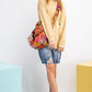 Terry Knit Upside Down Detailing Side Slits Pullover Tunic