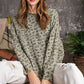 Leopard Printed Garment Dye Loose Fit Knit Top