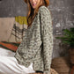 Leopard Printed Garment Dye Loose Fit Knit Top