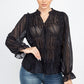 Semi Sheer Ruffle Blouse