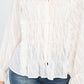 Semi Sheer Ruffle Blouse