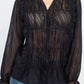 Semi Sheer Ruffle Blouse