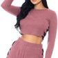 Color Contrast Lace Up Side Shorts Set