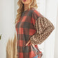 Plaid Patterned Long Sleeve Top