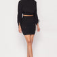 Ruched Long Sleeve And Skirt Set