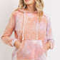 Baby Fleece Tie Dyed Front Pocket Detailed Ls Hoodie Top