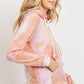 Baby Fleece Tie Dyed Front Pocket Detailed Ls Hoodie Top