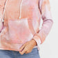 Baby Fleece Tie Dyed Front Pocket Detailed Ls Hoodie Top
