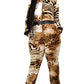 Plus Leopard Print Zipup Jumpsuit