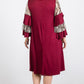 Mixed Ruffle Sleeve With Hidden Pocket A Line Dress
