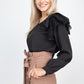Balloon Sleeve Lace Ruffle Top