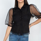 Contrast Dot Print Top