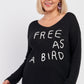 Plus "free As A Bird" Logo Knit Sweater