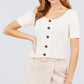 Short Slv Rib Sweater Top